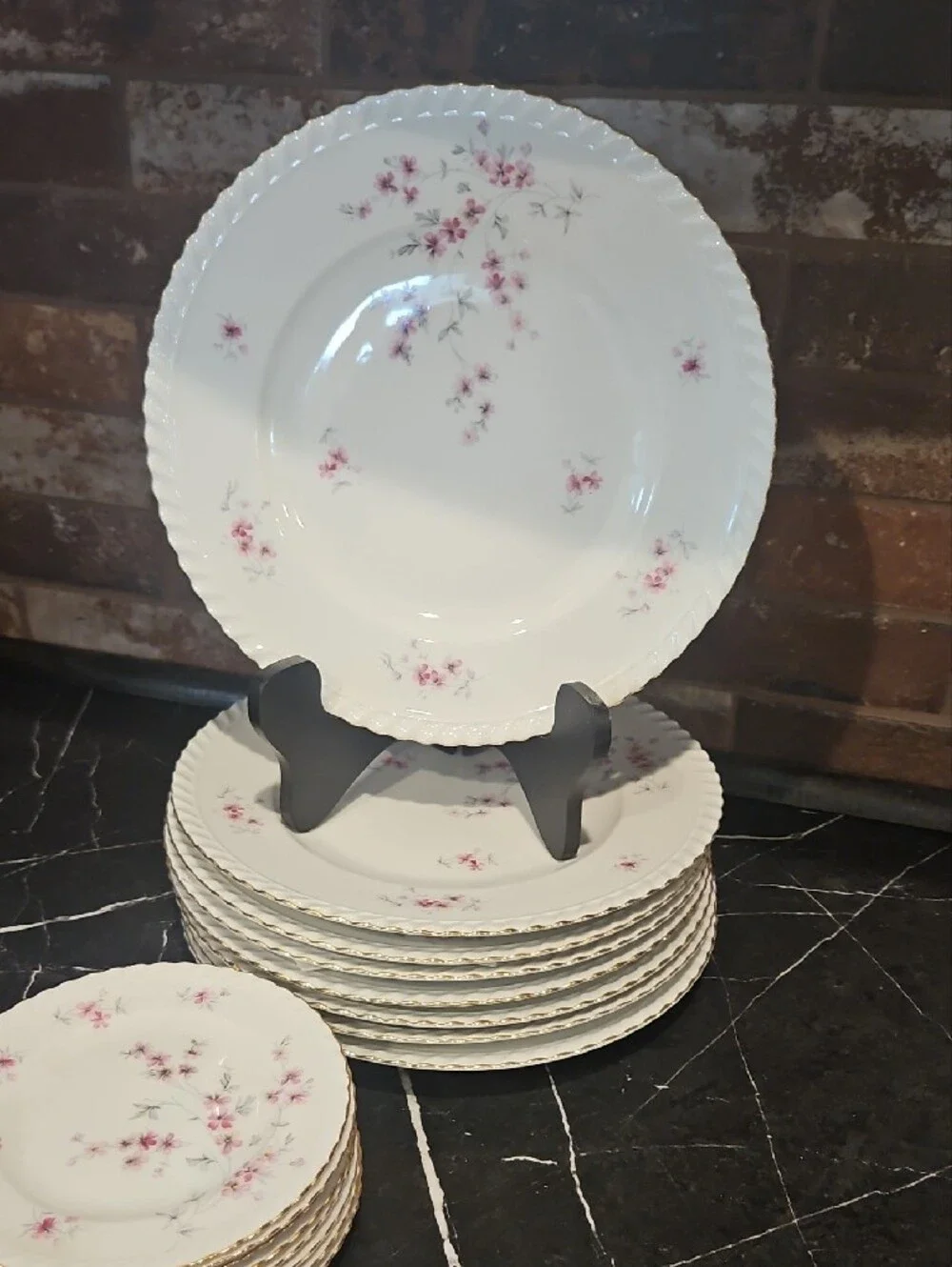 Vintage Krautheim Fiorella Carina China Dessert& Dinner Plates Set